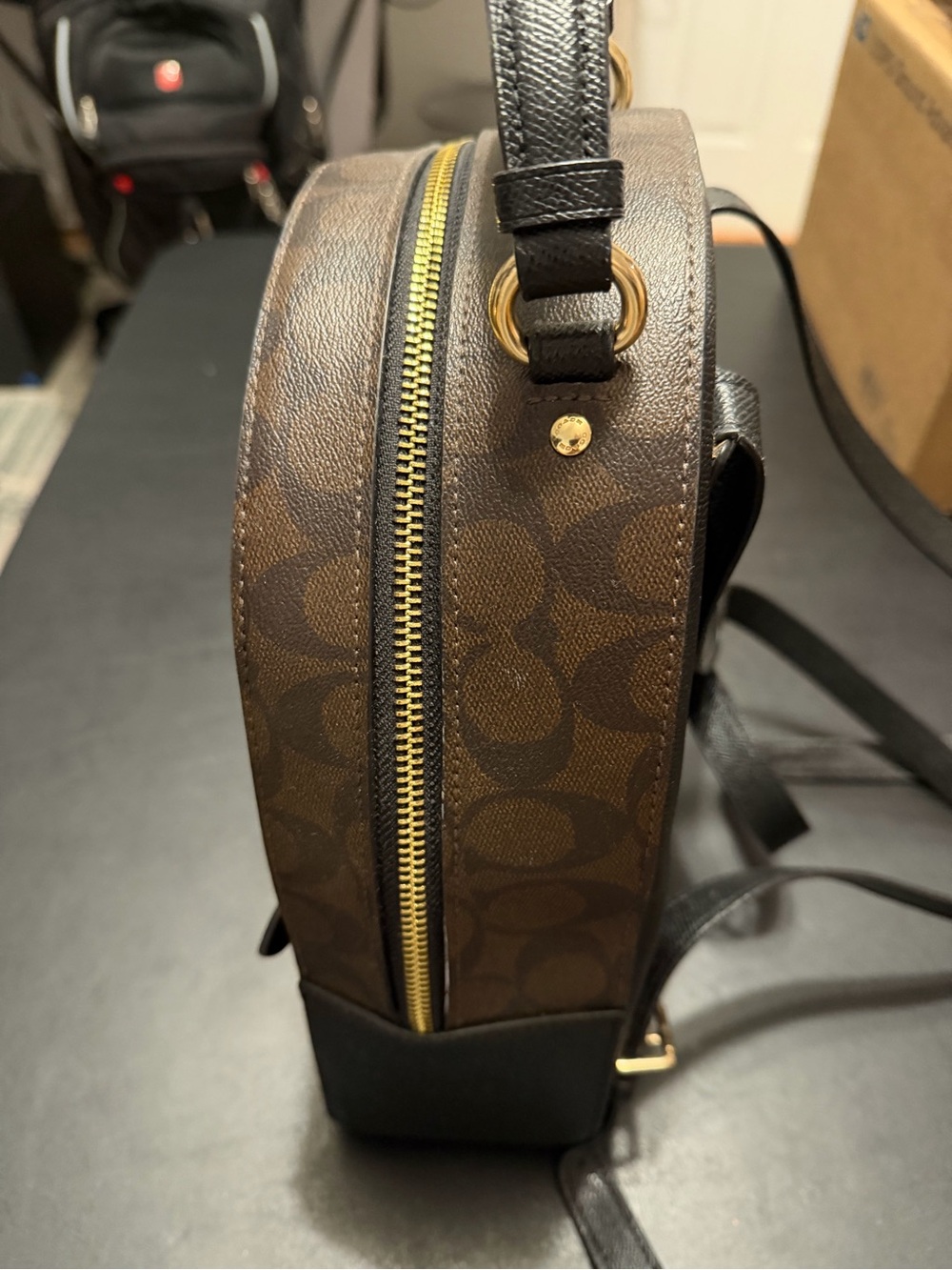 Coach Black Pebbled Leather Mini Backpack with Gold Hardware - Picture 2 of 8